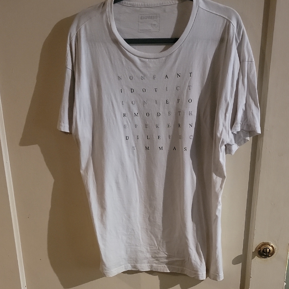 Express White Short Sleeve Tee Casual Shirt